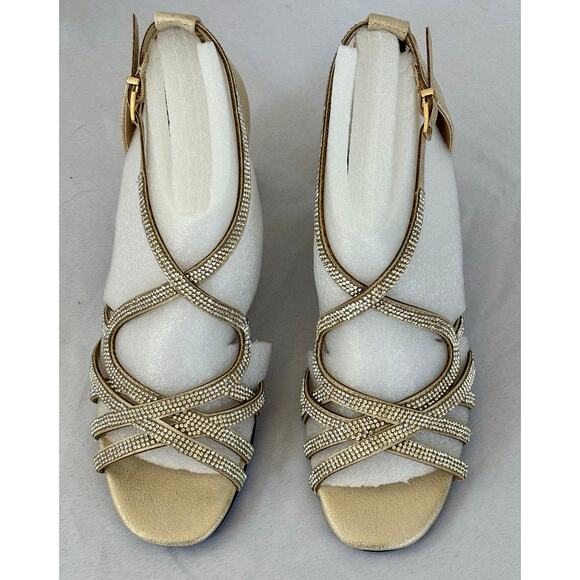 Bella Vita Women's Aliette Dress Sandals Heels Size 7.5 M Gold Metallic NWT - Picture 3 of 9